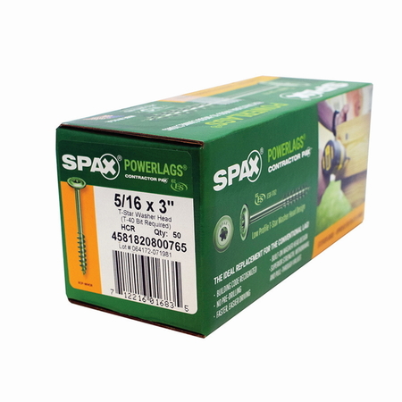 Spax Wood Screw, 3 in, Washer Head Torx Drive 4581820800765